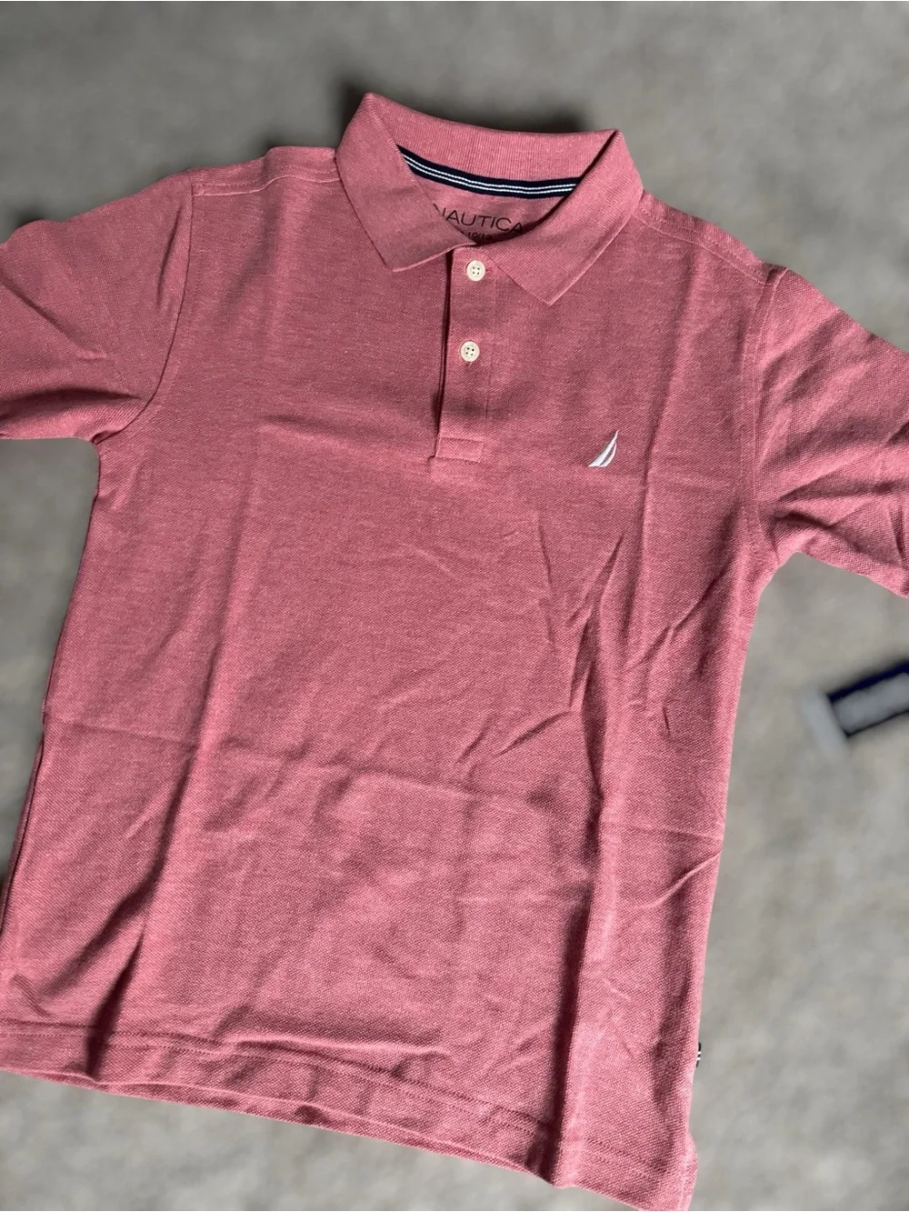 😎NWT Nautica Boys Youth Kids Pink Preppy Classic Short Sleeve Polo Shirt | 10